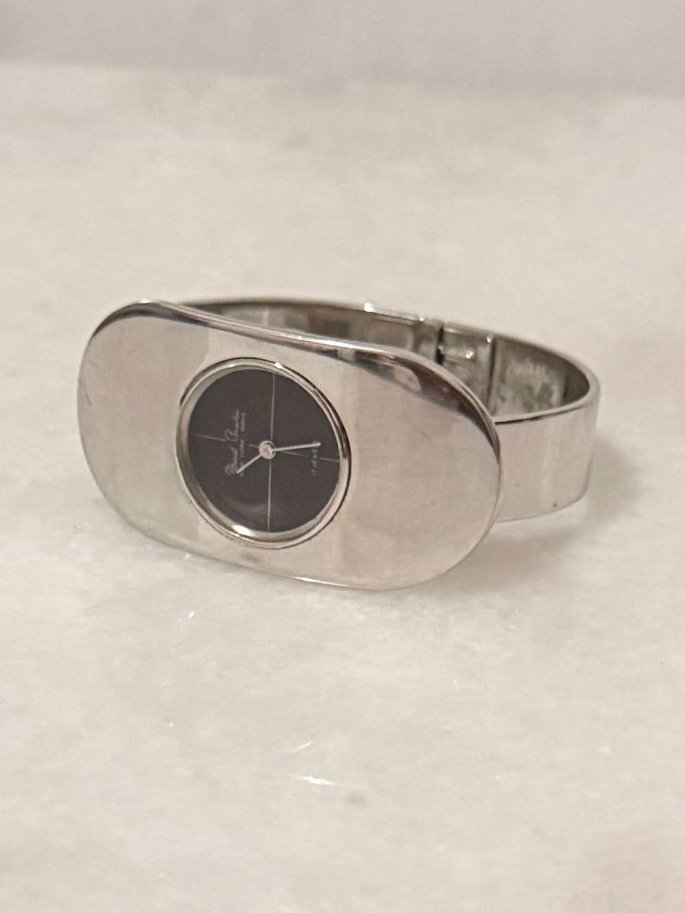 ✔Rare Vintage Marcel Boucher 17-Jewel Hinged Silver-Tone Cuff Watch